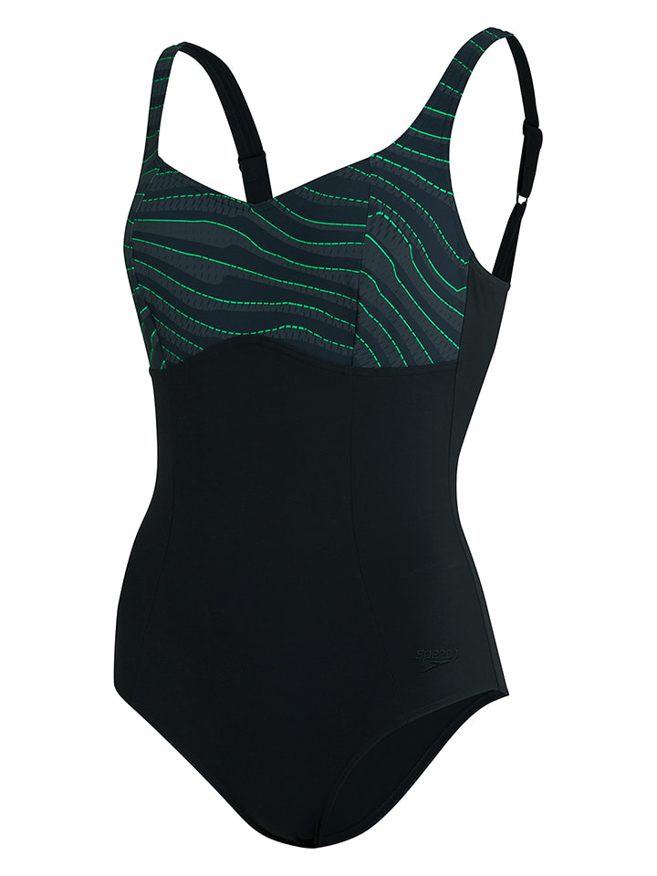 Speedo Strój kąpielowy w kolorze czarno-zielonym rozmiar: 36