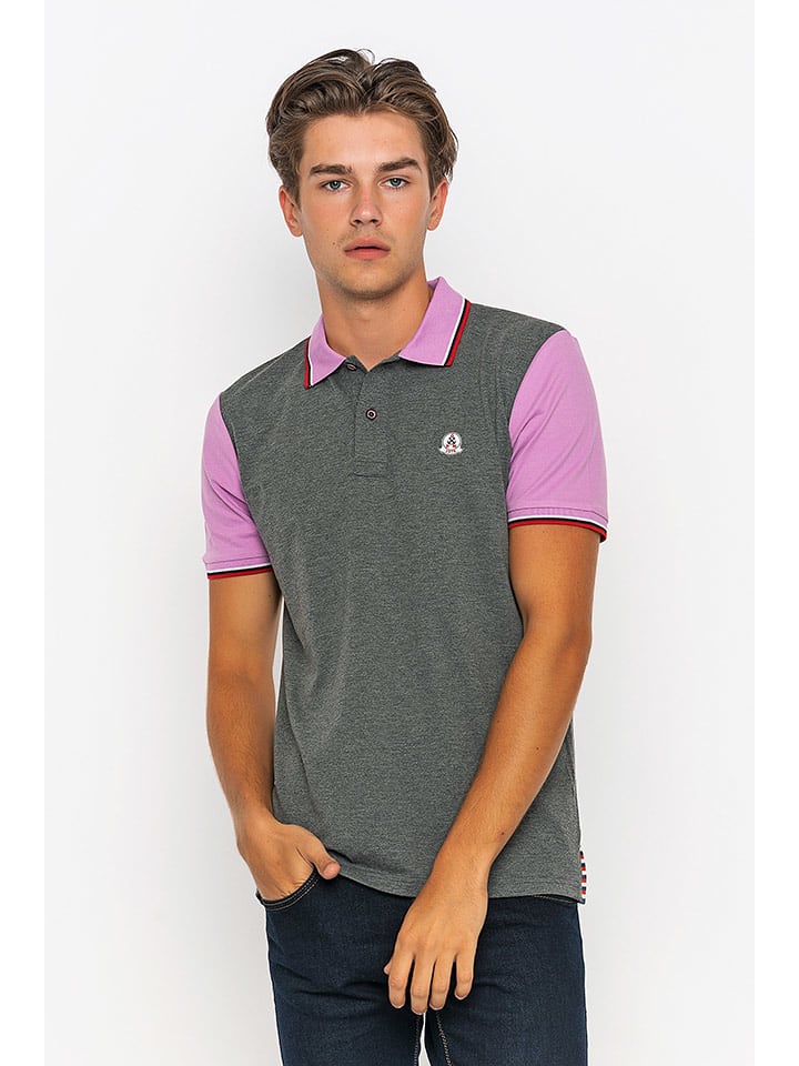Koszulka polo w kolorze szaro-fioletowym