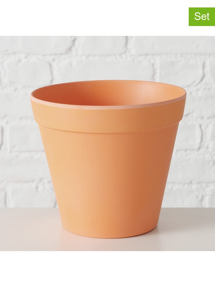 Boltze Osłonki (2 szt.) w kolorze pomarańczowym na doniczkę - wys. 13,5 x Ø 15 cm rozmiar: onesize