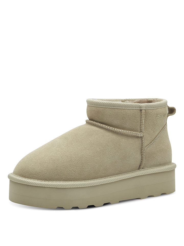 s.Oliver Skórzane botki w kolorze beżowym rozmiar: 39