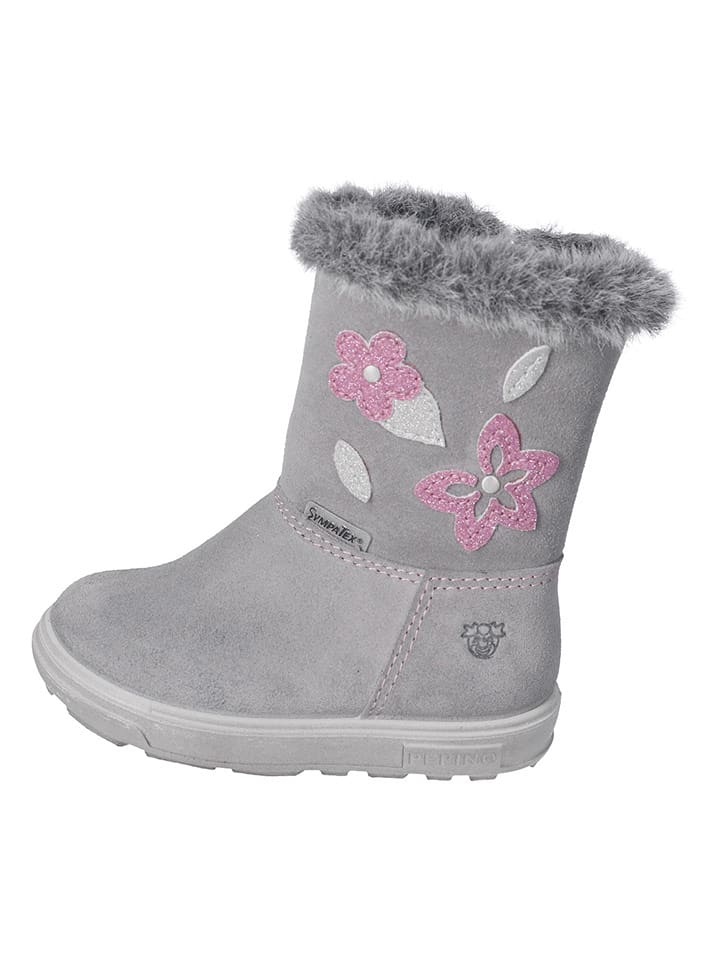 PEPINO Skórzane kozaki "Umi" w kolorze szarym rozmiar: 28