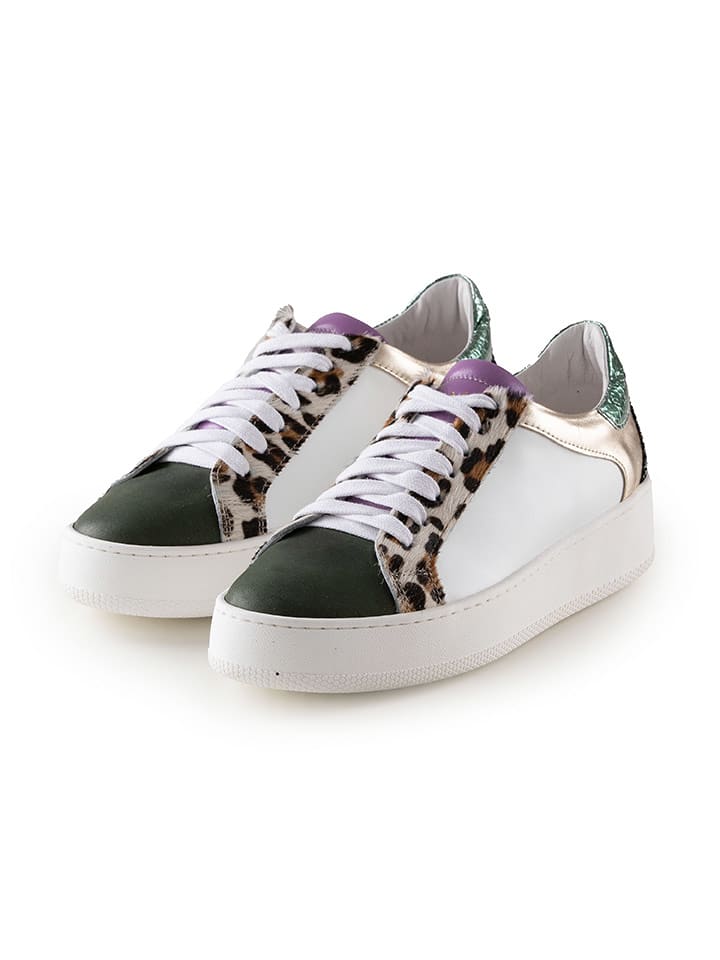 Anna Morellini Skórzane sneakersy "Milavia" w kolorze biało-czarnym rozmiar: 41