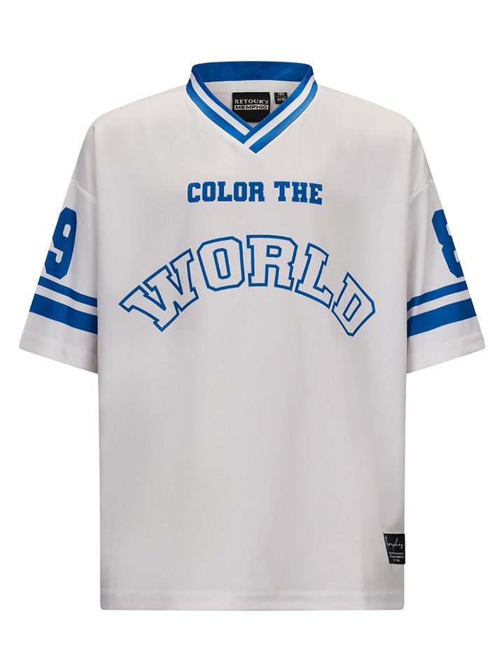 Retour Koszulka w kolorze niebiesko-białym rozmiar: 134/140