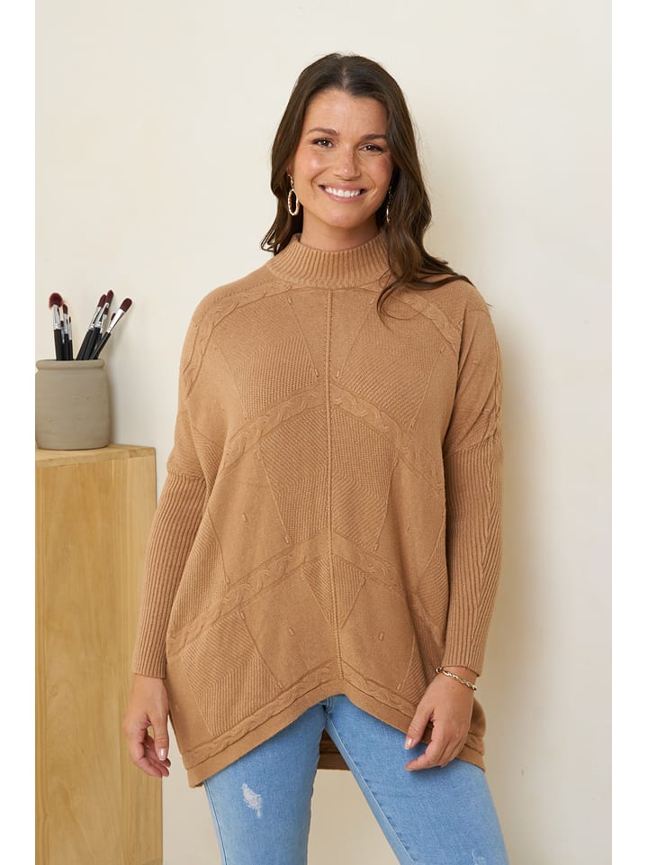 Curvy Lady Sweter w kolorze jasnobrązowym rozmiar: 44/46
