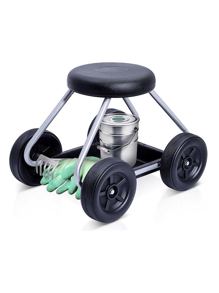 Wenko Siedzisko w kolorze czarnym z kółkami - 52 x 40 x 41 cm rozmiar: onesize