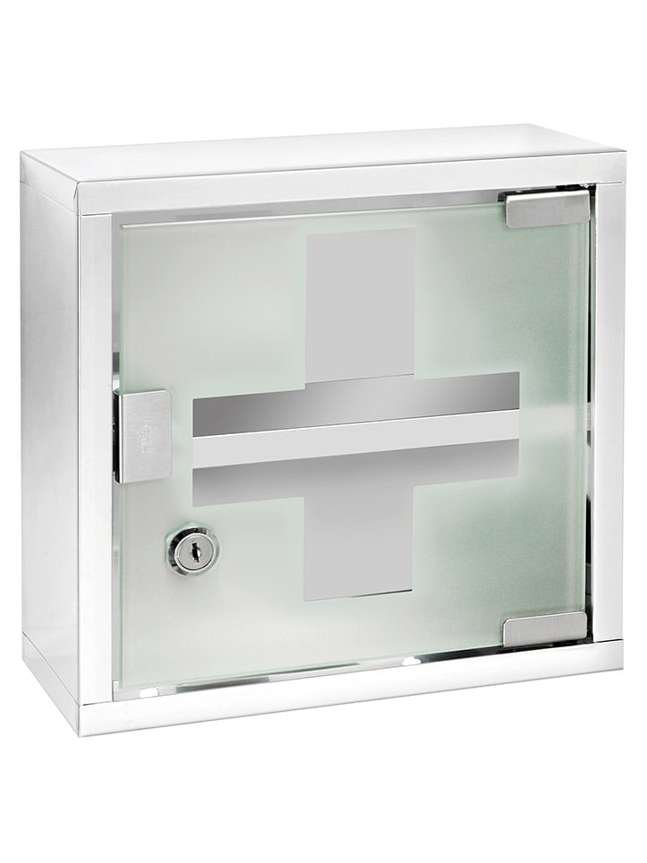 Wenko Szafka w kolorze srebrnym na leki - 25 x 25 cm rozmiar: onesize