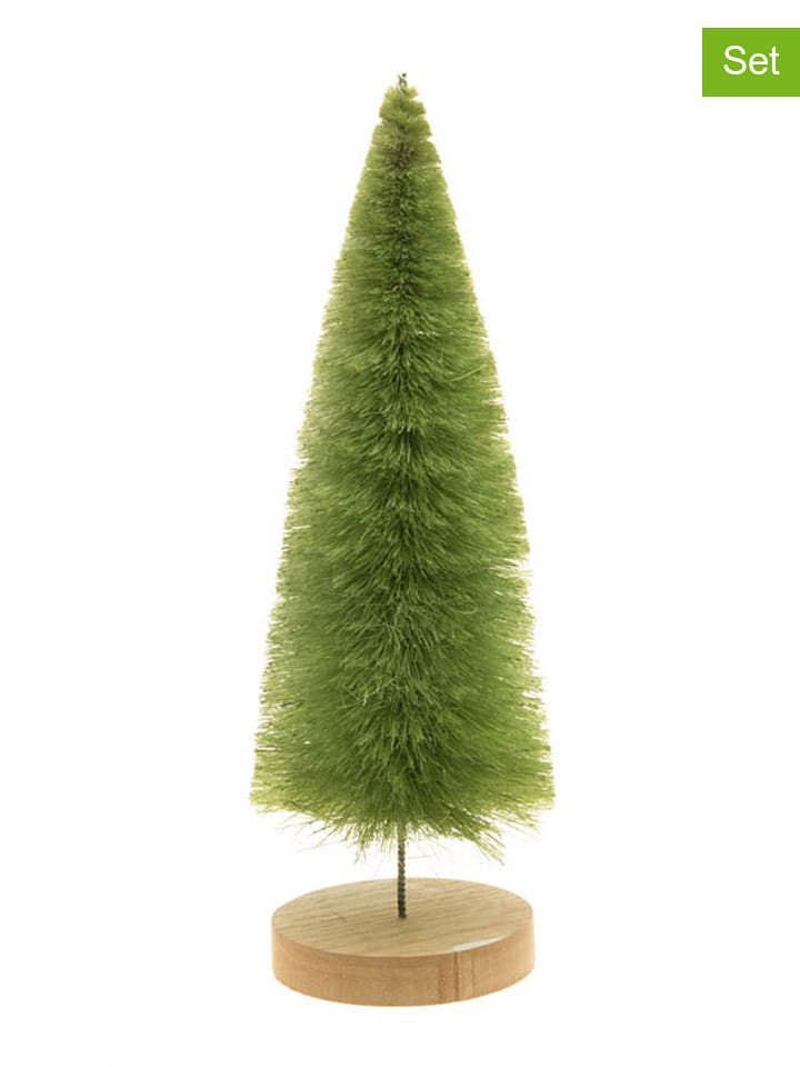 CHAKS Figurki dekoracyjne (2 szt.) w kolorze zielonym - wys. 24 x Ø 11 cm rozmiar: onesize