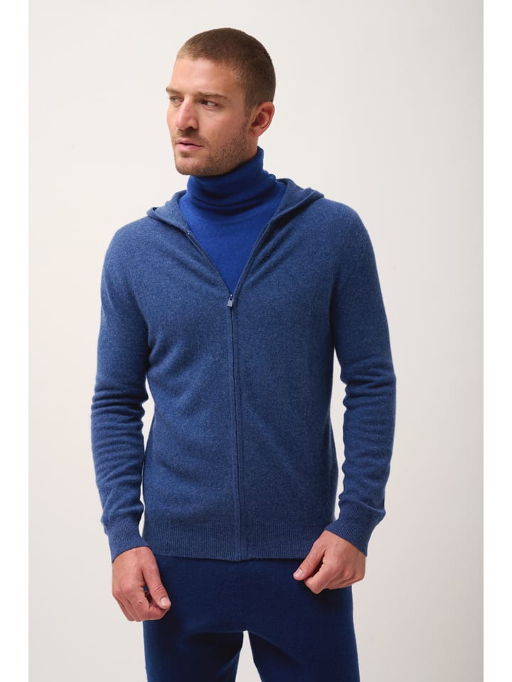 Just Cashmere Kaszmirowy kardigan "Elliot" w kolorze niebieskim rozmiar: XL