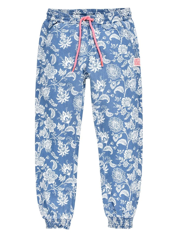 Spodnie "Blumenallover" w kolorze niebieskim