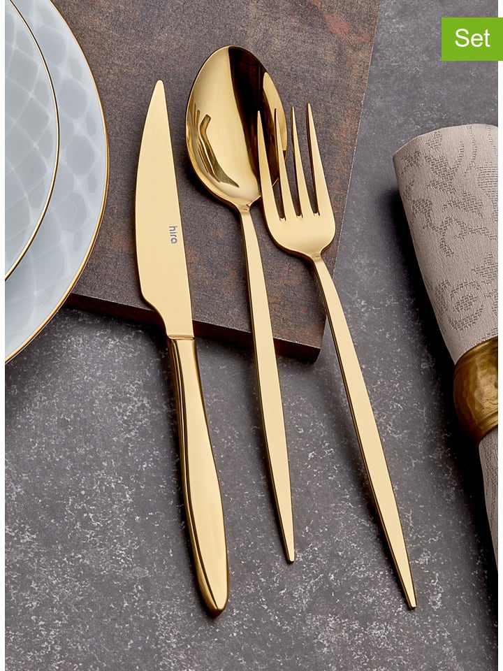 Hermia 12-częściowy zestaw sztućców w kolorze złotym rozmiar: onesize