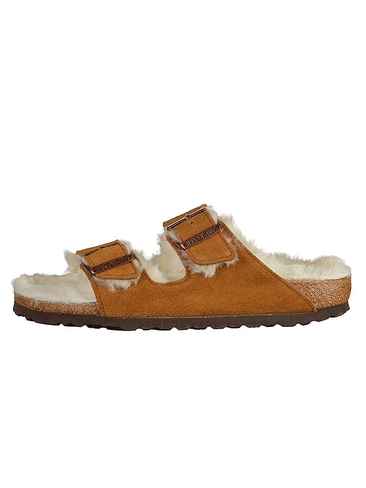 Birkenstock Skórzane kapcie "Arizona" w kolorze jasnobrązowym rozmiar: 45