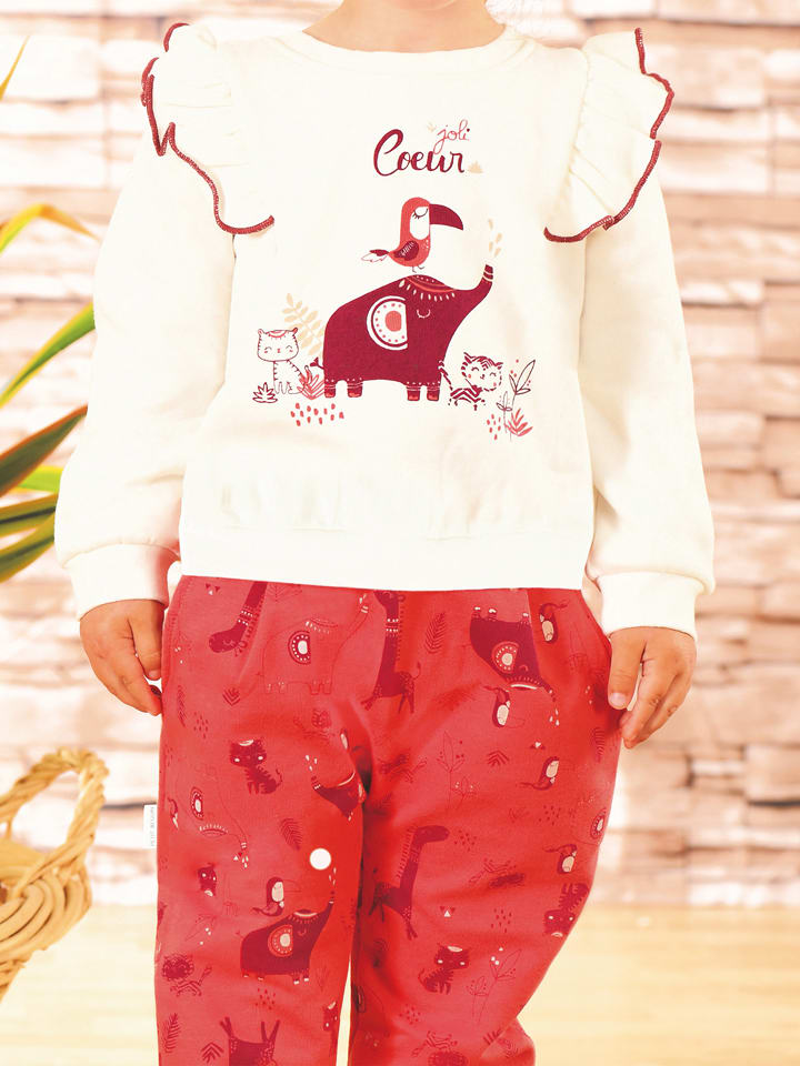 Petit Beguin 2-częściowy zestaw w kolorze biało-czerwonym rozmiar: 86