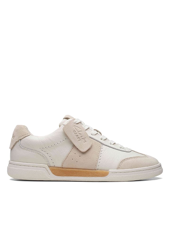 Clarks Skórzane sneakersy "CraftMatch" w kolorze kremowo-beżowym rozmiar: 39,5