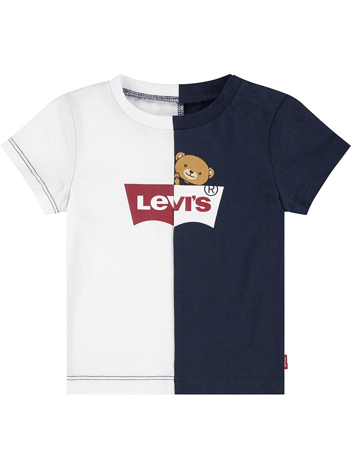 Levi's Kids Koszulka w kolorze granatowo-białym rozmiar: 68