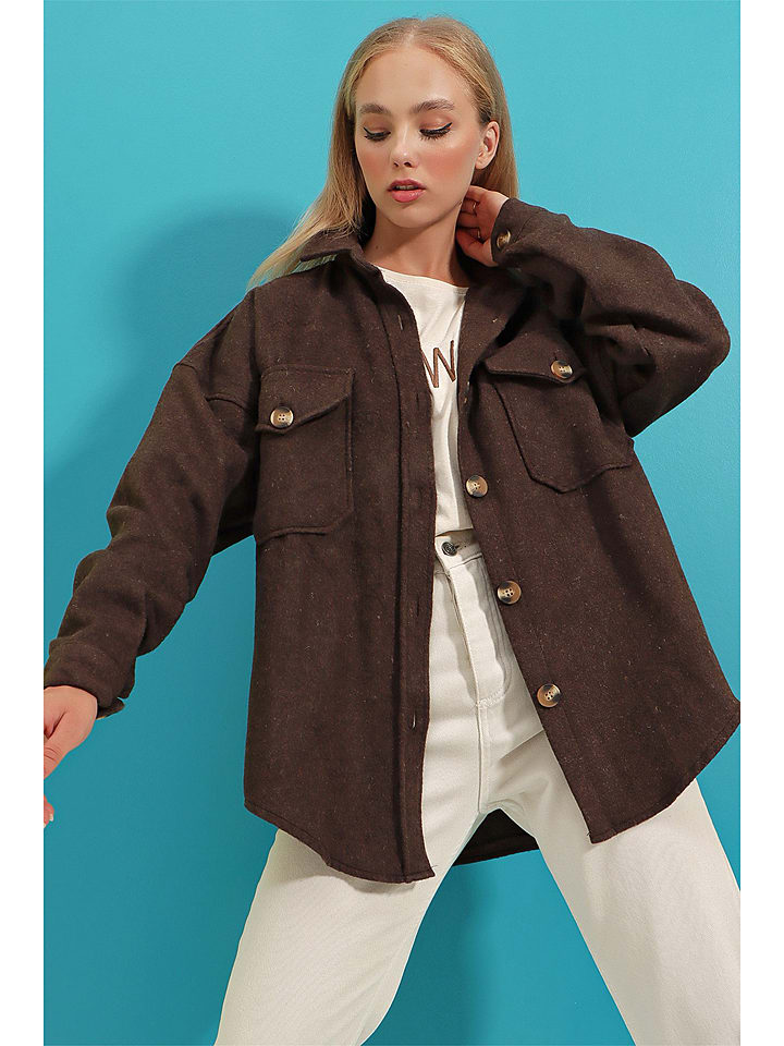 Jumeon Koszula w kolorze ciemnobrązowym rozmiar: M