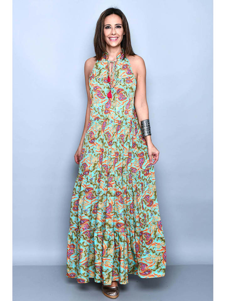 H.H.G. Sukienka w kolorze zielonym ze wzorem rozmiar: M