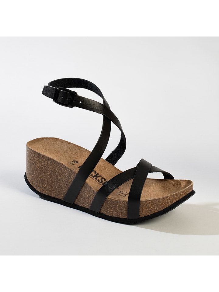 BACKSUN Sandały "Dunedin" w kolorze czarnym na koturnie rozmiar: 42