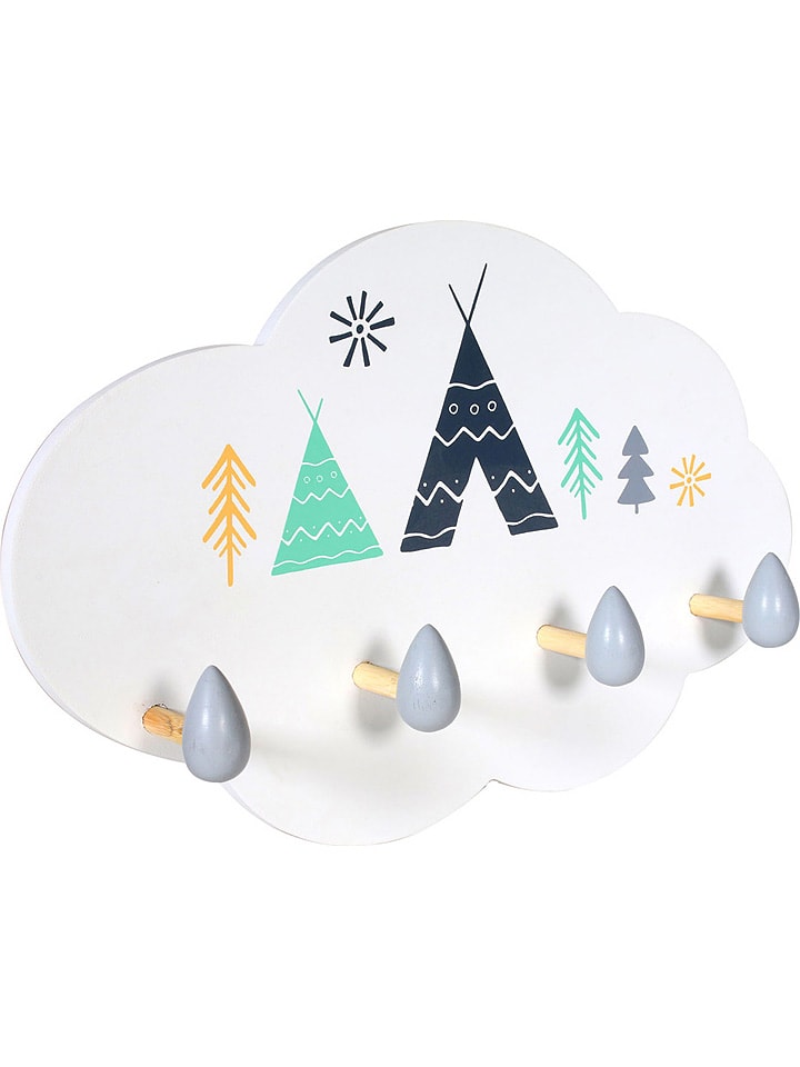 The Home Deco Kids Wieszak w kolorze białym ze wzorem - 34 x 22 x 5,5 cm rozmiar: onesize