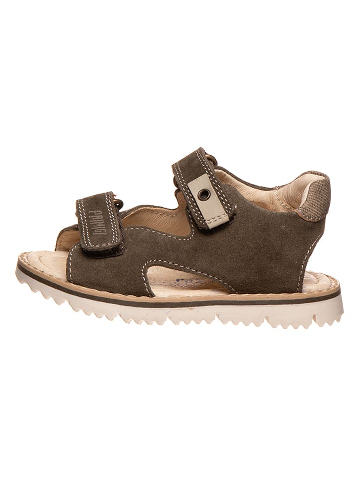 Skórzane sandały w kolorze khaki