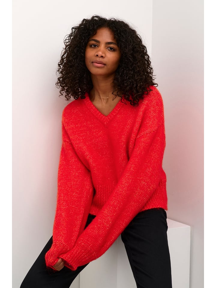 Kaffe Sweter w kolorze czerwonym rozmiar: S