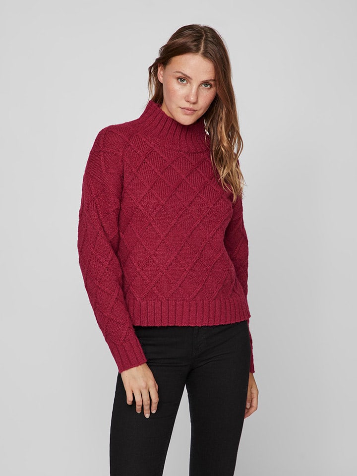 Vila Sweter "Vituli" w kolorze bordowym rozmiar: L