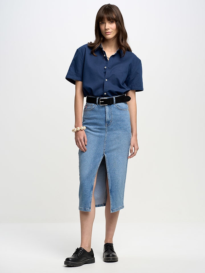 BIG STAR Dżinsowa spódnica w kolorze niebieskim rozmiar: W31