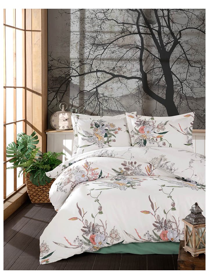 Colorful Cotton Komplet pościeli renforcé "Salom" w kolorze białym ze wzorem rozmiar: 135x200 cm