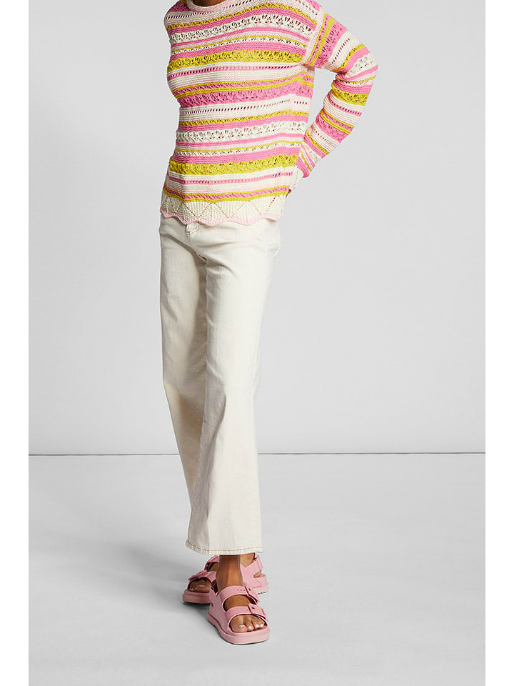 Rich & Royal Sweter w kolorze jasnoróżowo-żółtym rozmiar: L