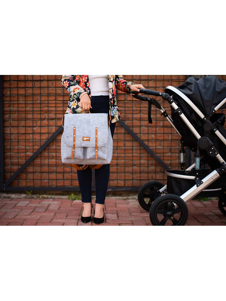 BabyGo Plecak "Pure Natural" w kolorze szarym do przewijania - 32 x 40 x 14 cm rozmiar: onesize