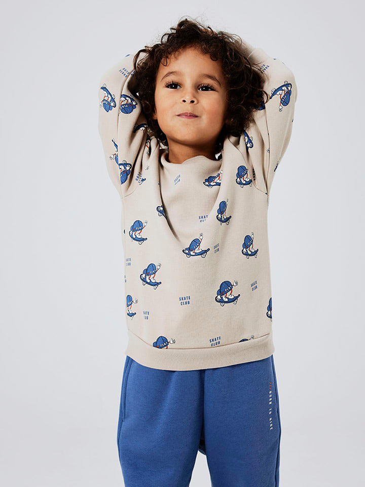name it Bluza "Motto" w kolorze beżowo-niebieskim rozmiar: 92