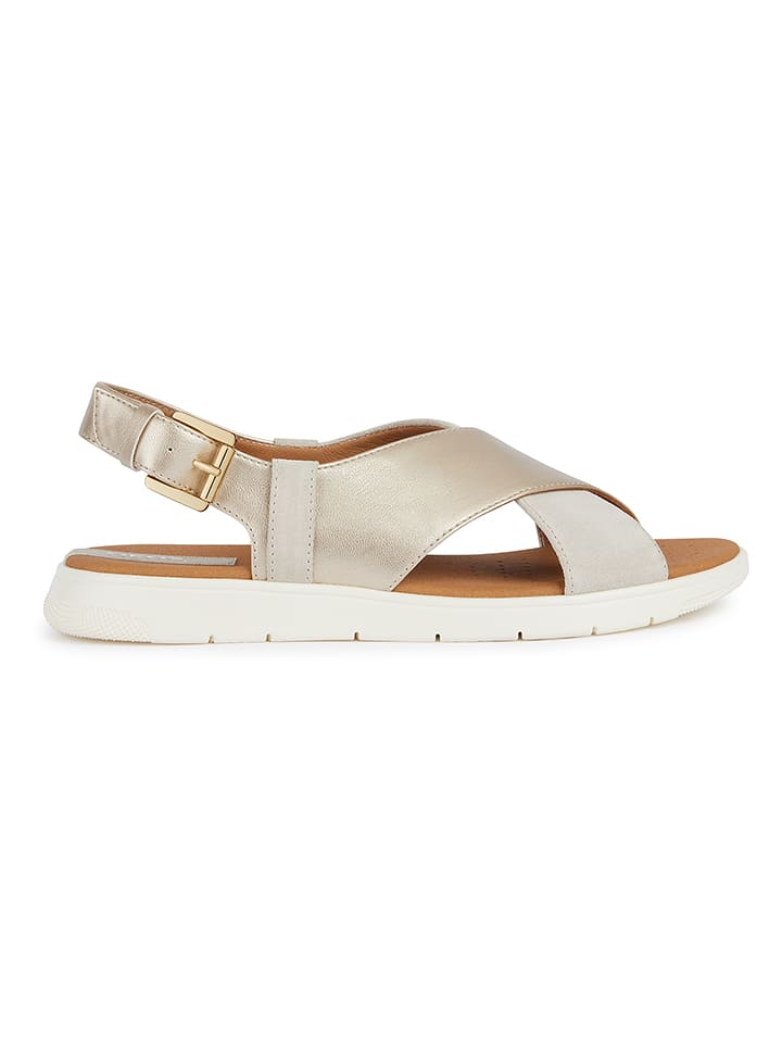 Geox Skórzane sandały "Dandra" w kolorze złoto-kremowym rozmiar: 38