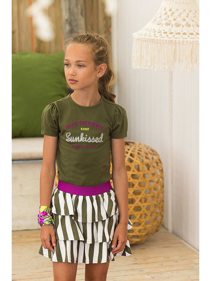 B.Nosy Sukienka w kolorze oliwkowo-kremowo-fioletowym rozmiar: 104