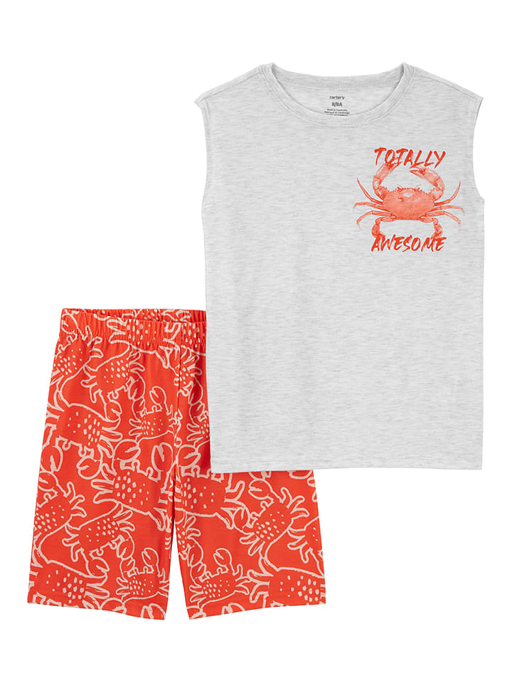 carter's Piżama w kolorze szaro-czerwonym rozmiar: 116