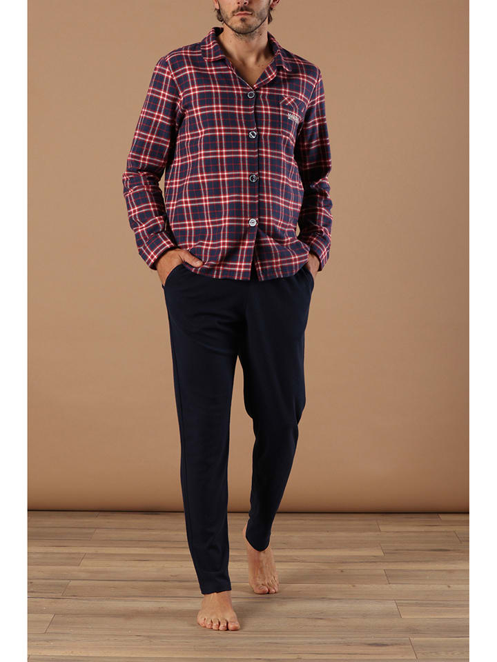 maryplaid Piżama w kolorze granatowo-czerwonym rozmiar: XXL