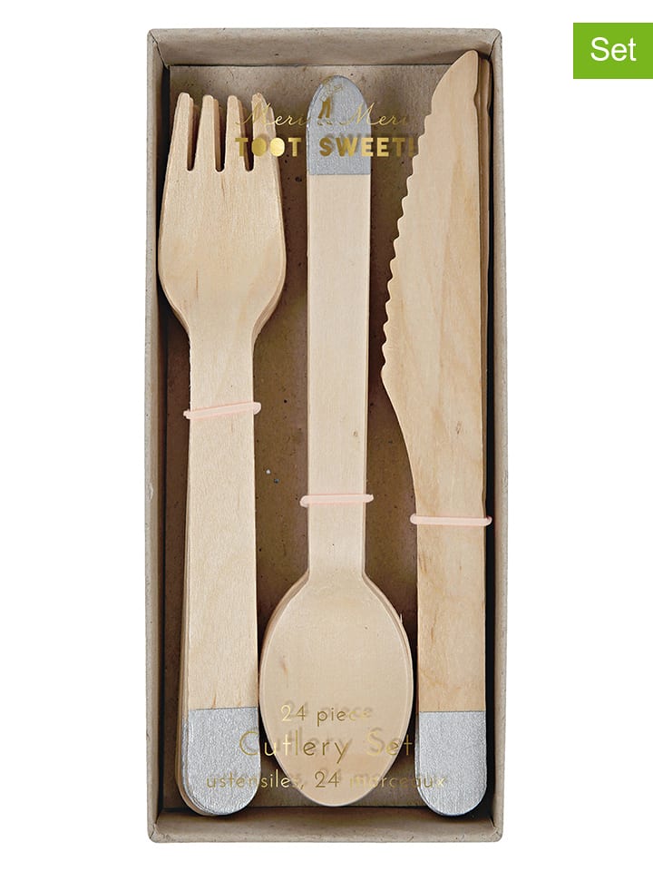 Meri Meri 24-częściowy zestaw sztućców w kolorze brązowo-srebrnym rozmiar: onesize