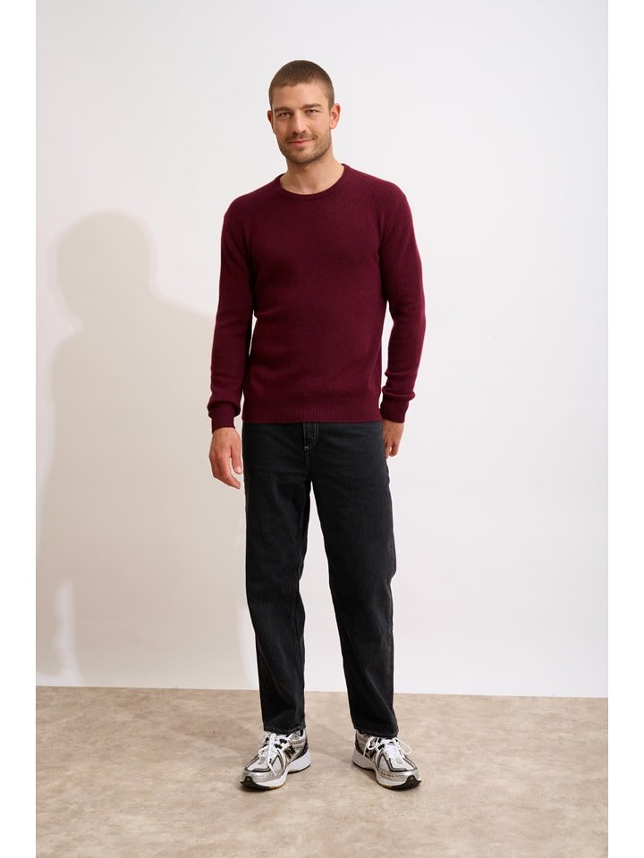 Just Cashmere Kaszmirowy sweter "Gabin" w kolorze bordowym rozmiar: M