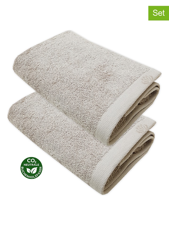 Framsohn Ręczniki kąpielowe (2 szt.) "Deluxe" w kolorze szarobrązowym rozmiar: 67x140 cm