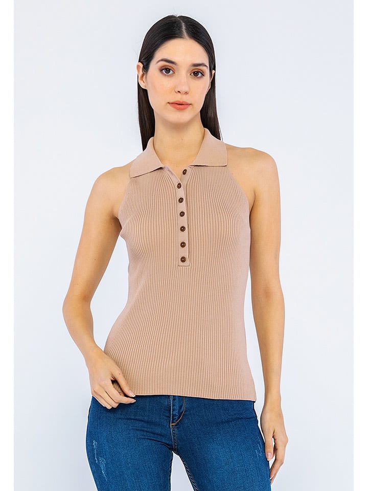 GIORGIO DI MARE Top w kolorze beżowym rozmiar: M