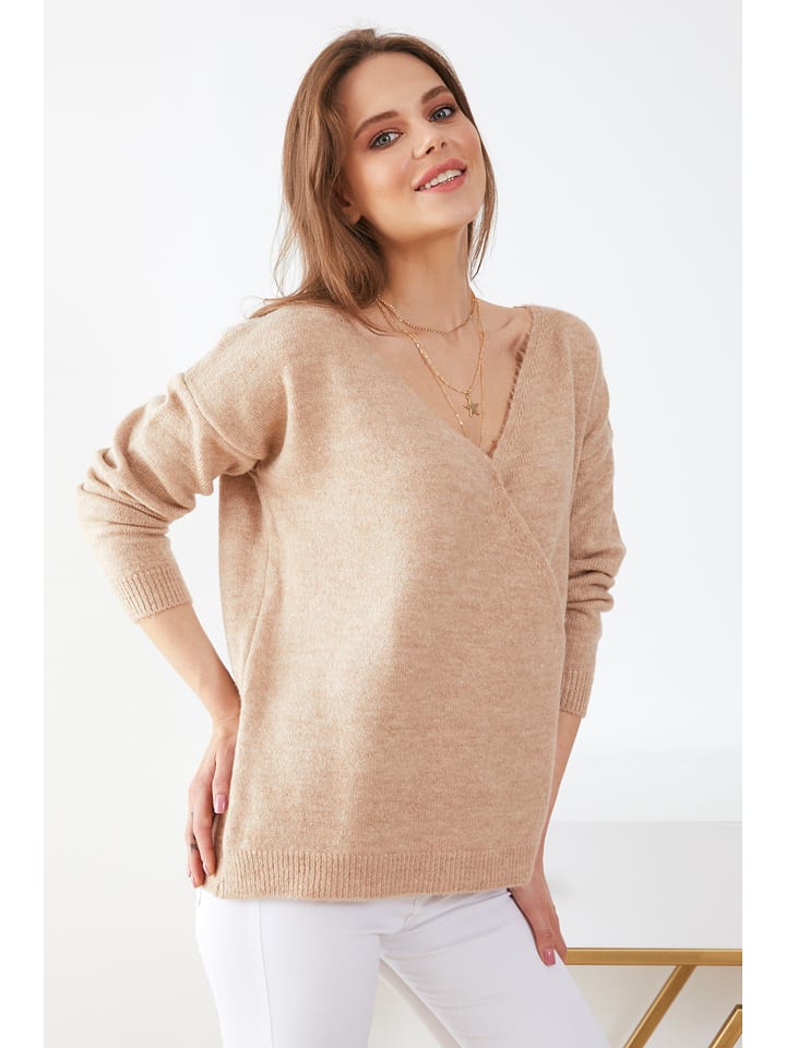 Milan Kiss Sweter w kolorze beżowym rozmiar: M