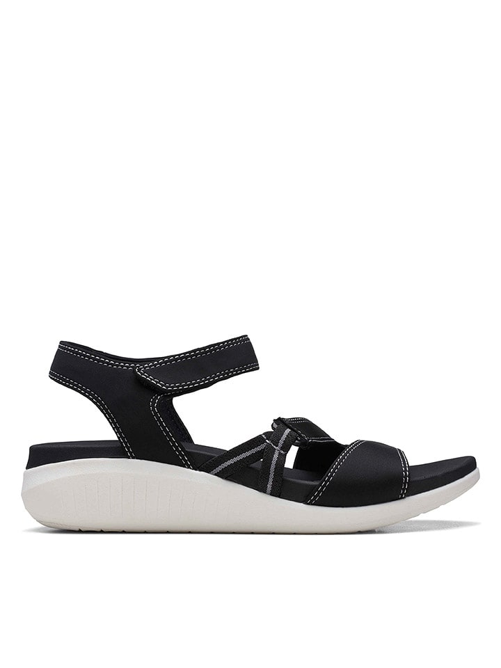 Clarks Sandały "Glide Hi Shore" w kolorze czarnym na koturnie rozmiar: 40