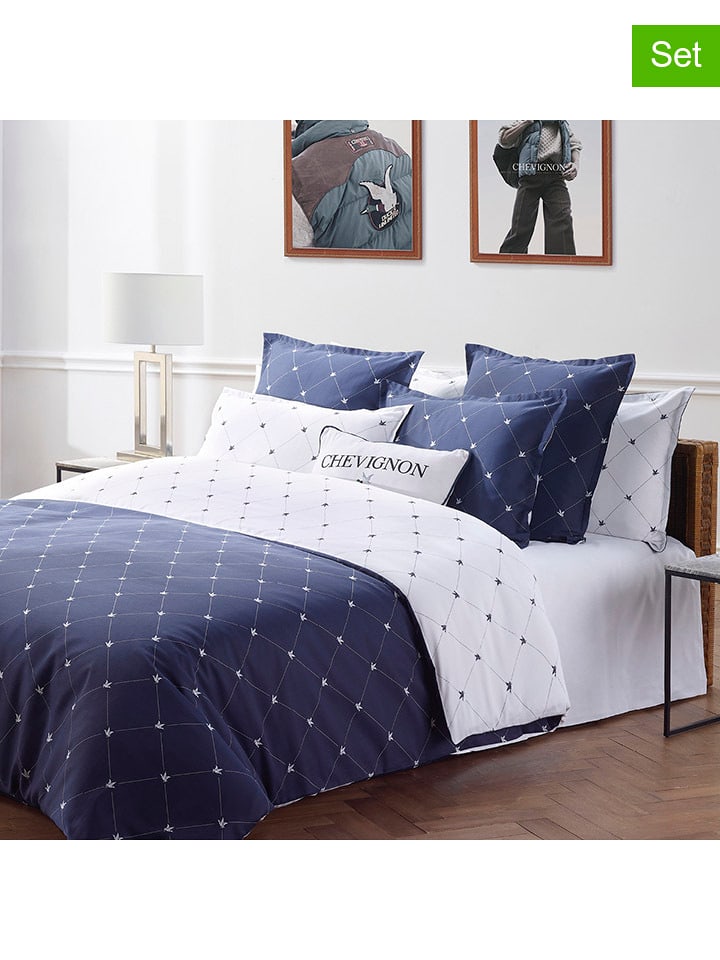 Chevignon Satynowe poszewki (2 szt.) w kolorze niebieskim na poduszkę rozmiar: 50x70 cm