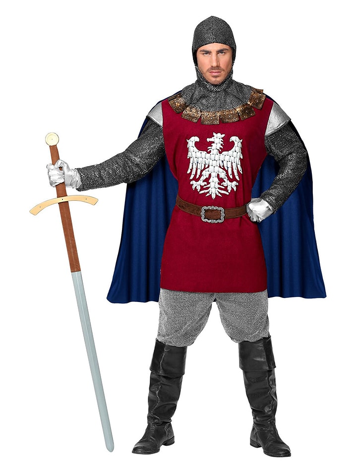 Carnival Party 3-częściowy kostium "Ritter" w kolorze czerwono-niebieskim rozmiar: XXL