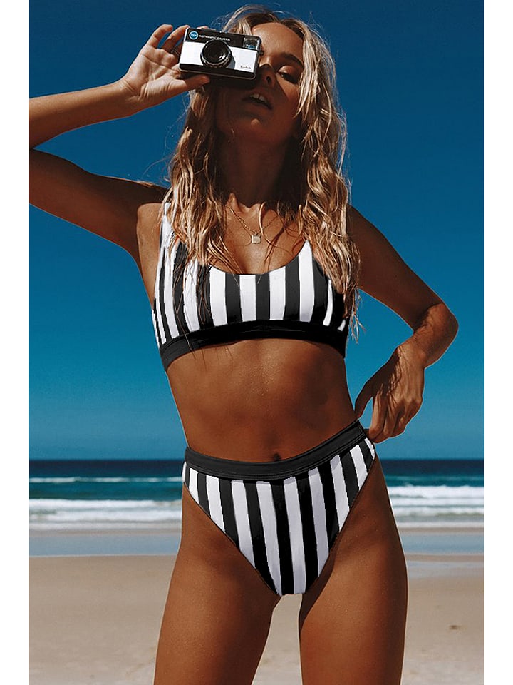 Bikini w kolorze czarno-białym