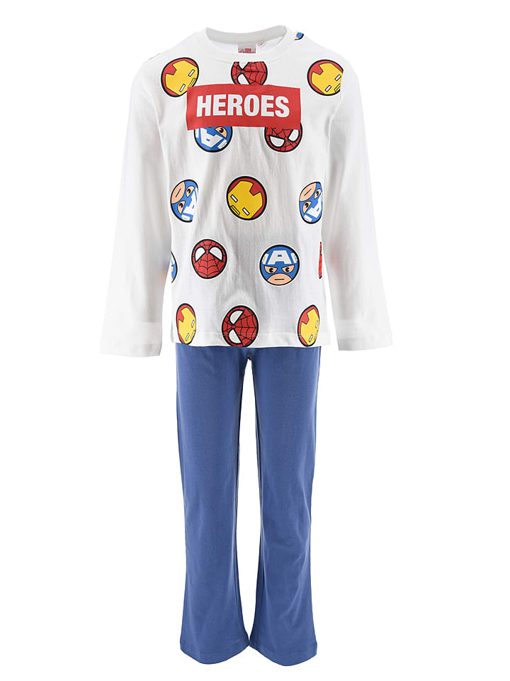 Avengers Piżama w kolorze biało-niebieskim ze wzorem rozmiar: 128