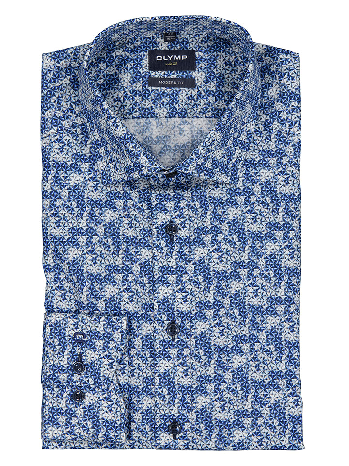 OLYMP Koszula "Luxor" - Modern fit - w kolorze niebieskim rozmiar: 42