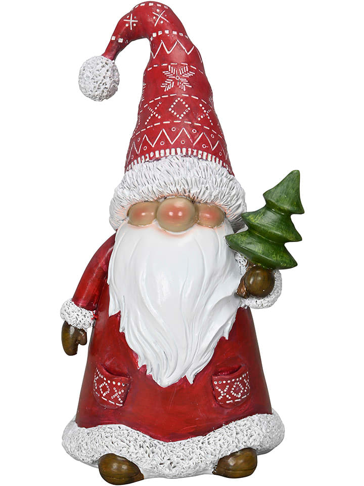 POSIWIO Figurka dekoracyjna "Santa Claus" w kolorze czerwonym - 12 x 22 x 10 cm rozmiar: onesize