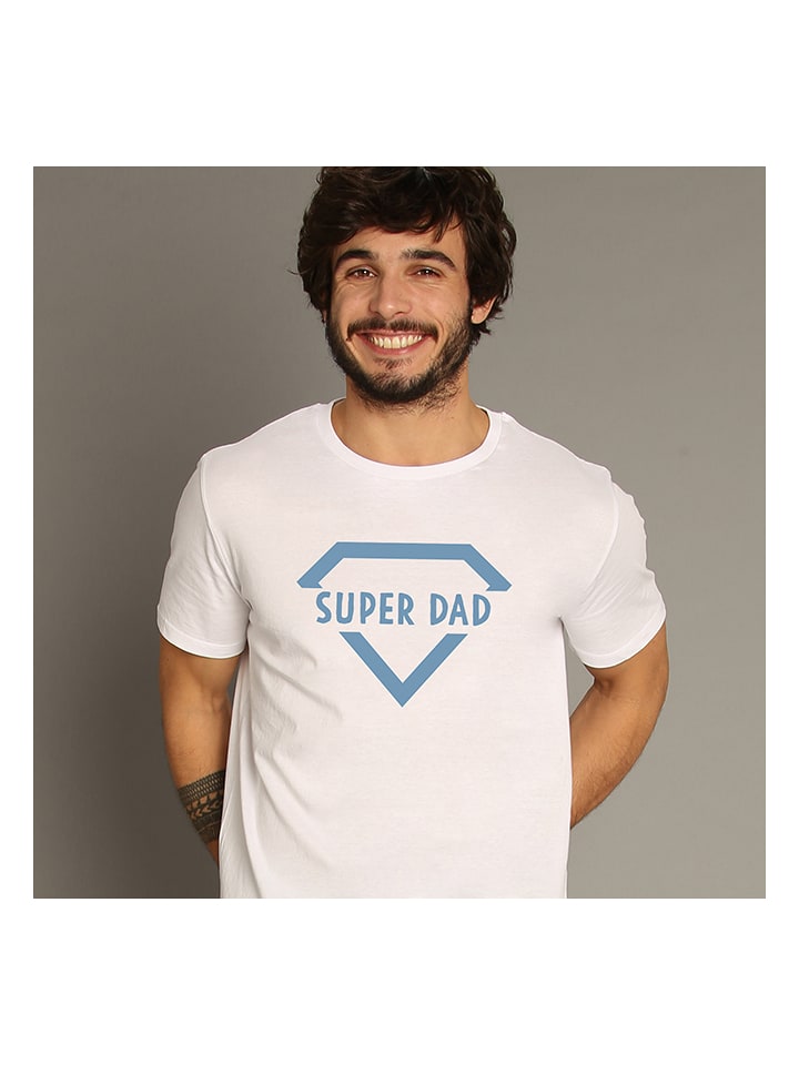 WOOOP Koszulka "Super Dad" w kolorze białym rozmiar: L