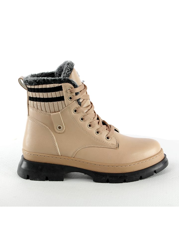 Botki "Aloes" w kolorze beżowym