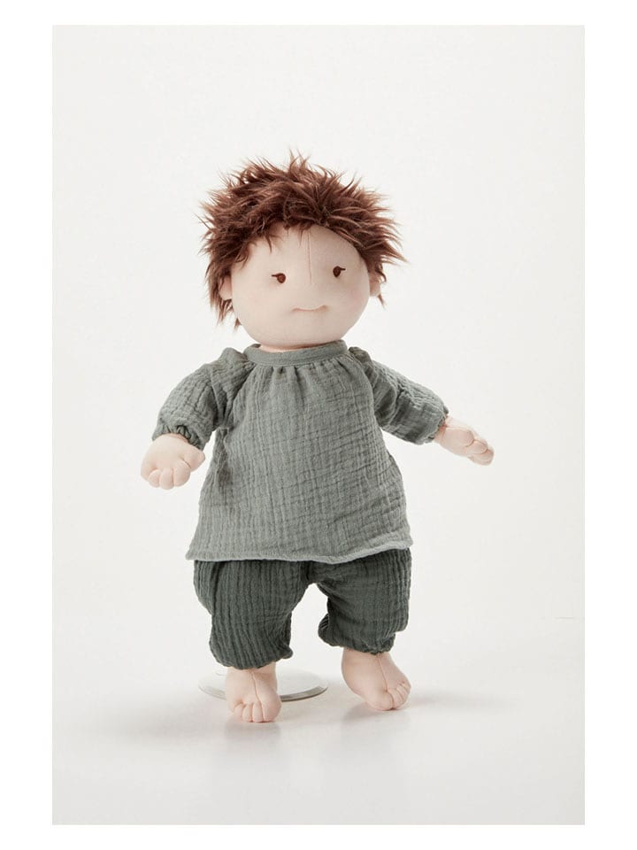 MAMAMEMO Lalka materiałowa "Victor" w kolorze szarym - 12 m+ rozmiar: onesize