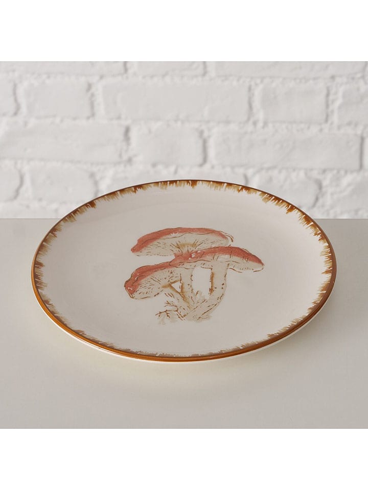 Boltze Talerz śniadaniowy "Trinson" w kolorze biało-brązowym - Ø 20 cm rozmiar: onesize